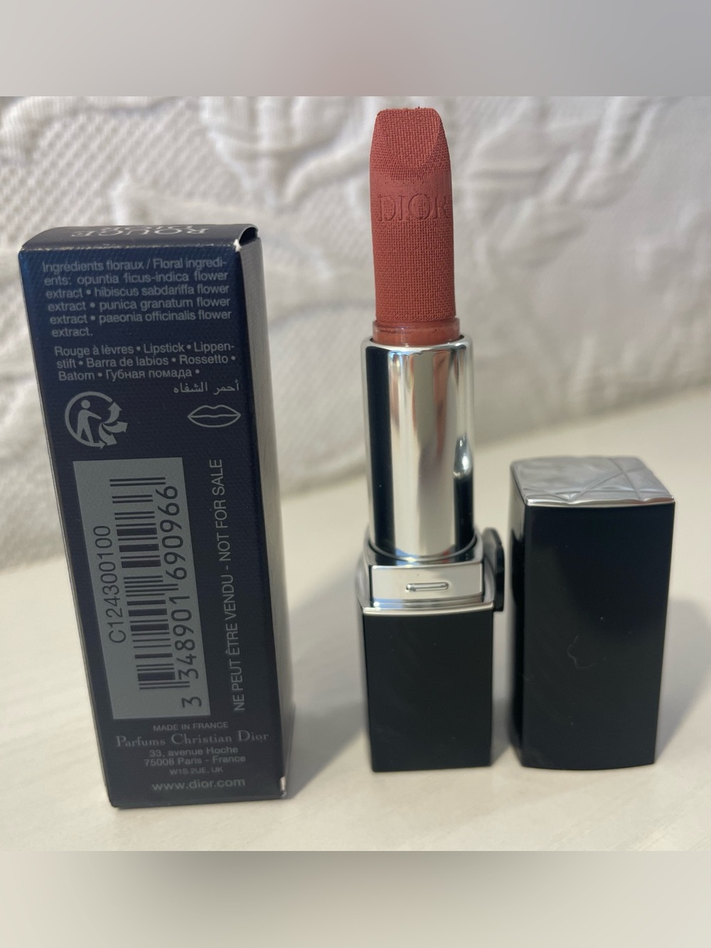 NIB Rouge Dior Lipstick 100 NUDE LOOK VELVET Mini